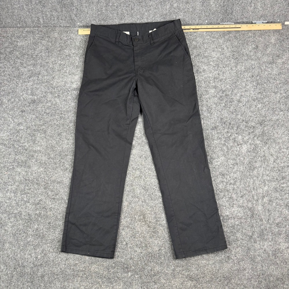 Dickies Pants Mens Size 32x30 Black Straight Leg Flat Front Classic Workwear